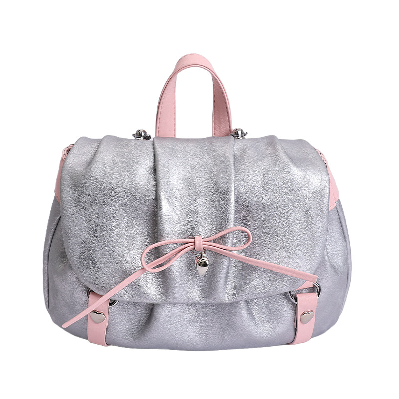 Pink Cloud Bag - Cute Sweet & Cool Bow Pleated Underarm Bag for Students - Thumbnail 5