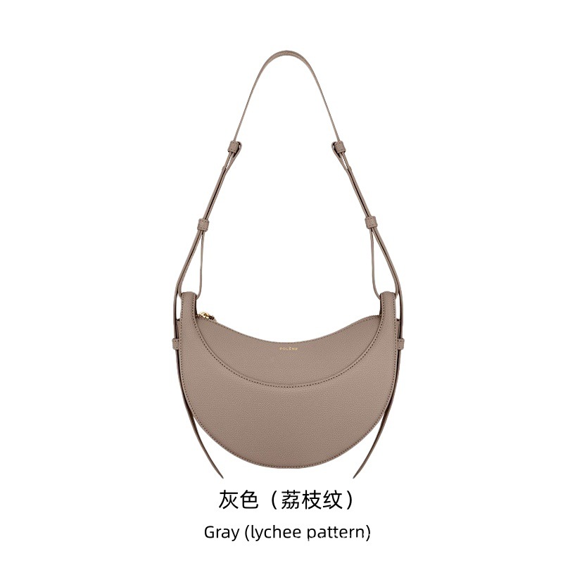 Polene Style Crescent Moon Bag - Genuine Leather Underarm Shoulder Bag for Women - Thumbnail 9