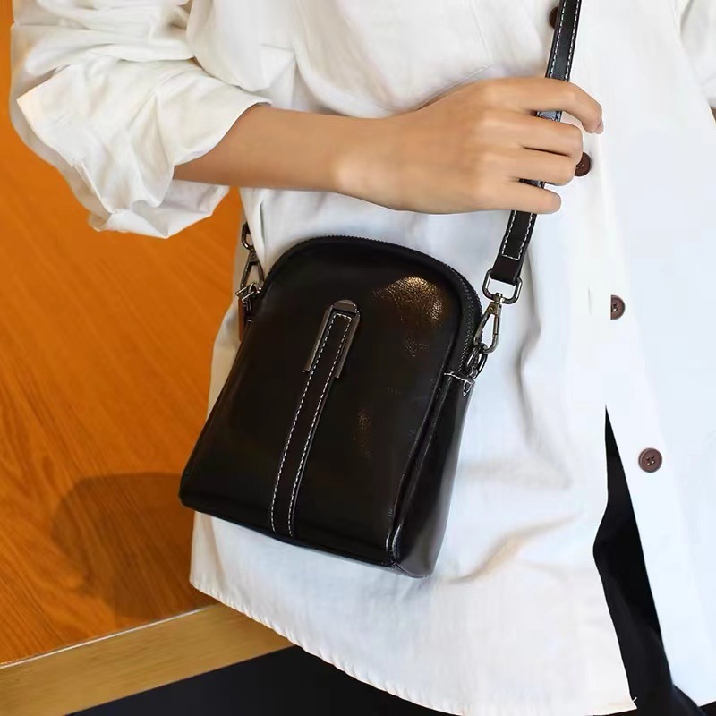 2024 New Genuine Leather Shell Bag, Fashionable Commuter Mini Shoulder Bag - Thumbnail 8