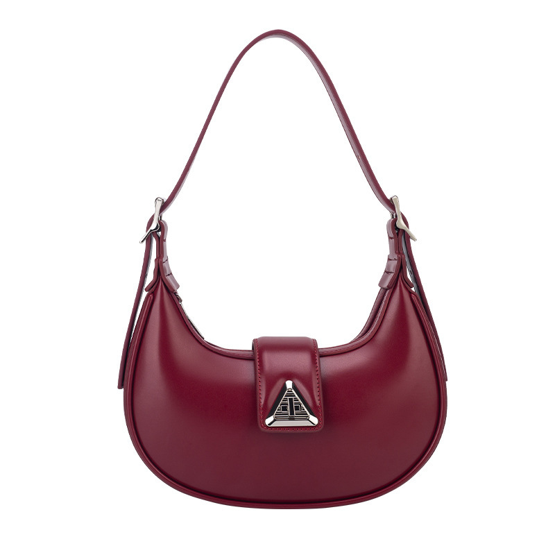 Genuine Leather Crescent Bag - 2026 New Summer Baguette Shoulder Bag, Versatile Niche Design - Thumbnail 7