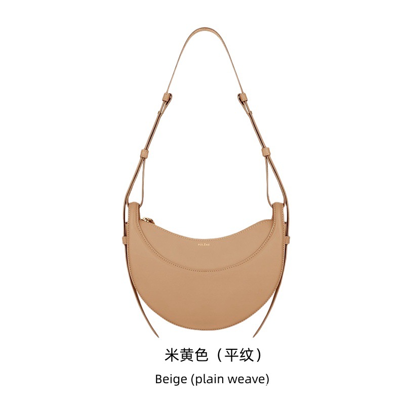 Polene Style Crescent Moon Bag - Genuine Leather Underarm Shoulder Bag for Women - Thumbnail 6
