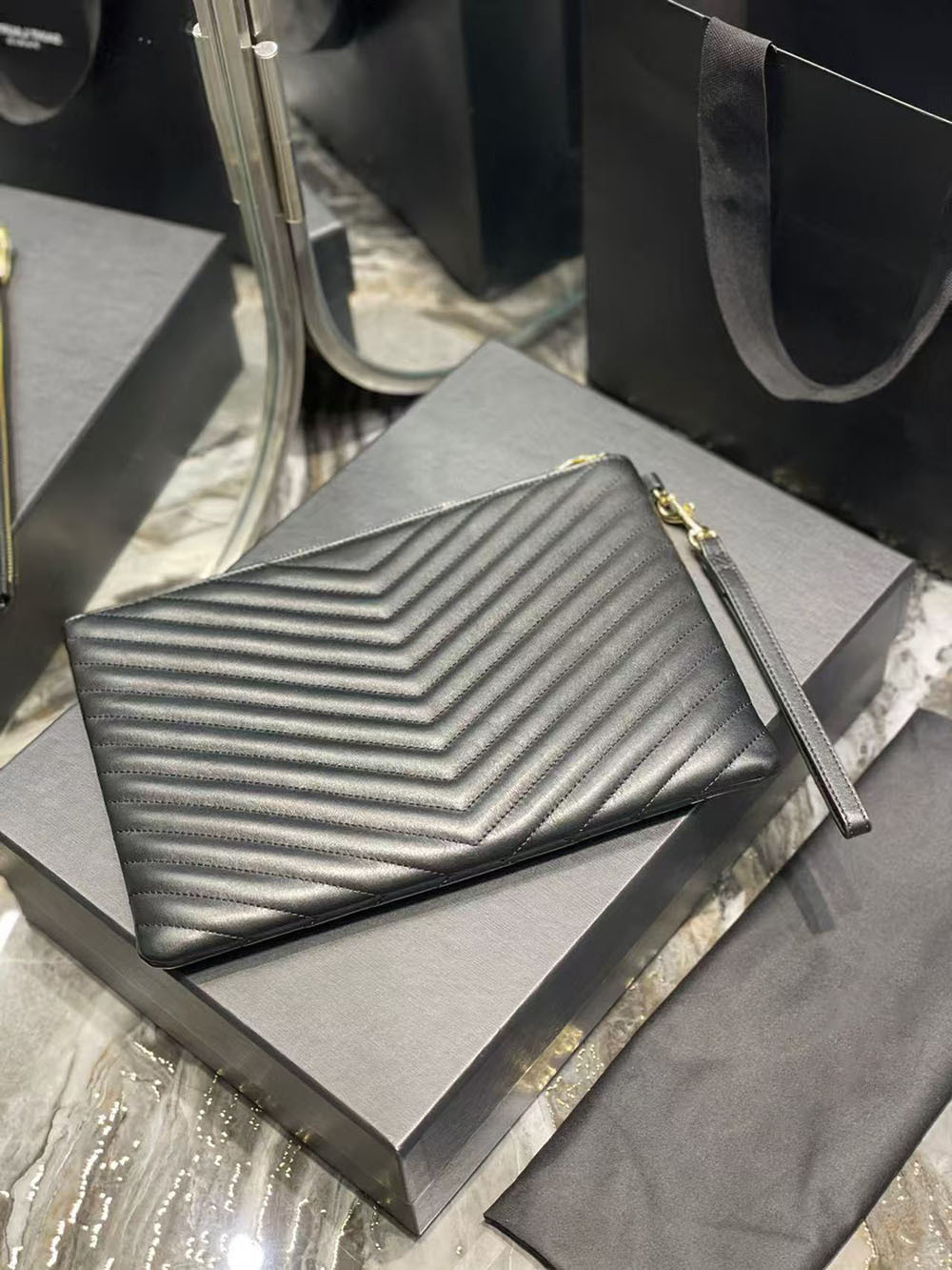 New Women's Genuine Calfskin Clutch Bag Multi-card Slot Evening Bag Fashion Phone Envelope Bag - Thumbnail 10