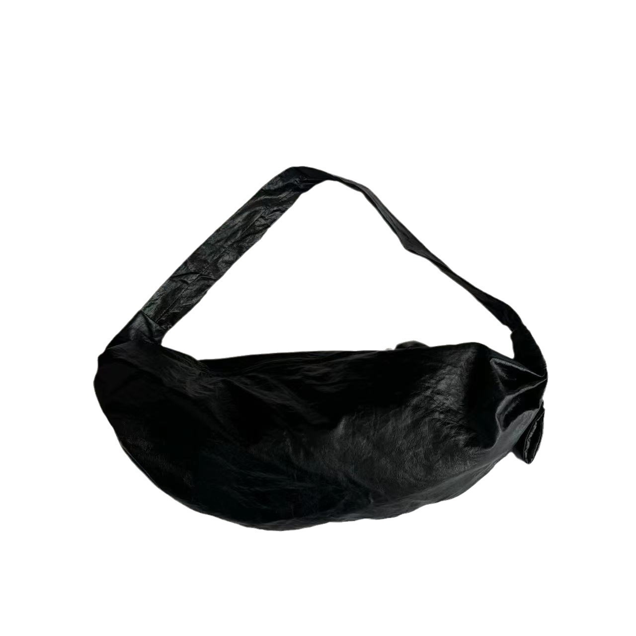 韩版新款单肩斜挎饺子包pu软皮通勤女包大容量高级感简约小众包包 - Thumbnail 5