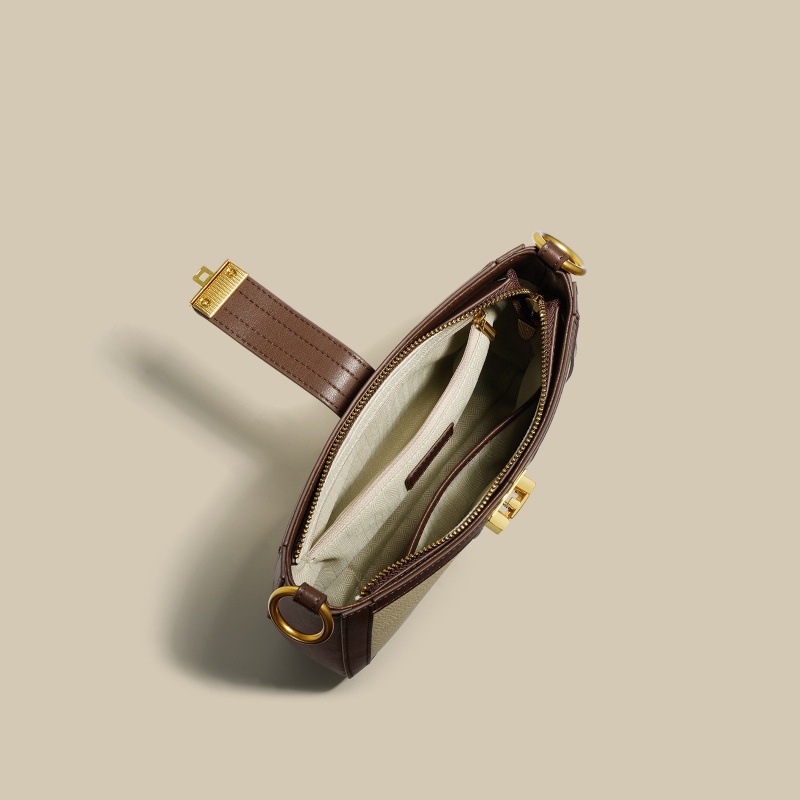 Premium Leather Underarm Bag, Trendy French Style Top Grain Leather Crossbody Shoulder Bag - Thumbnail 3