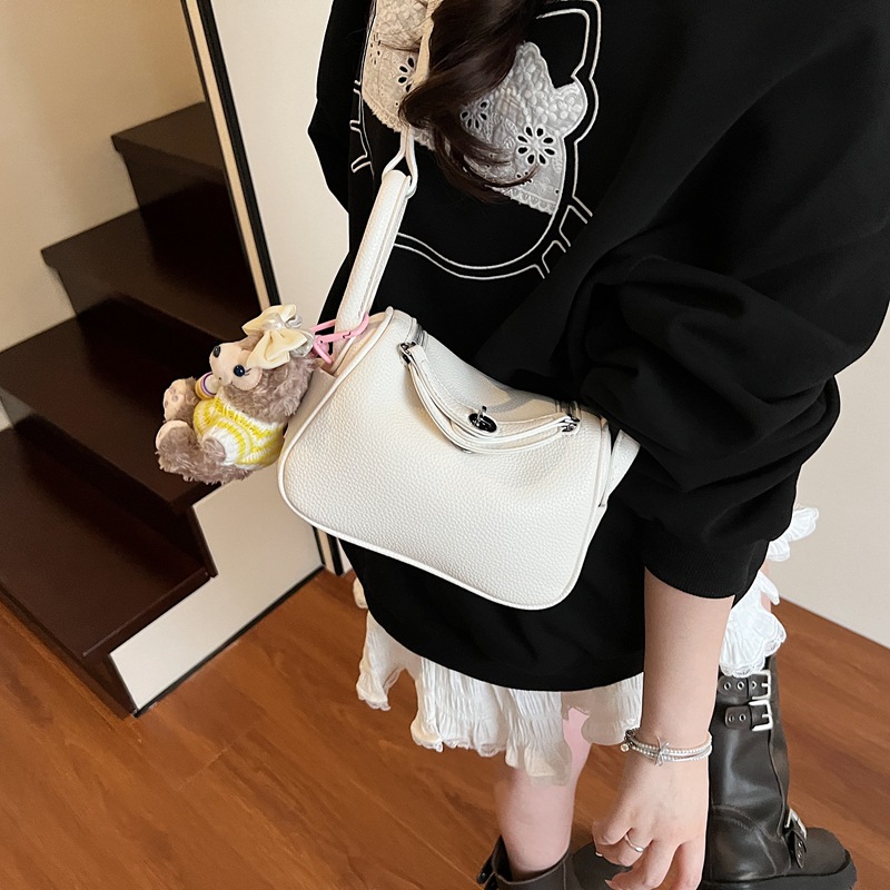 2025 New Solid Color Doctor Bag Large Capacity Casual Shoulder Bag Commuter Pillow Bag - Thumbnail 2