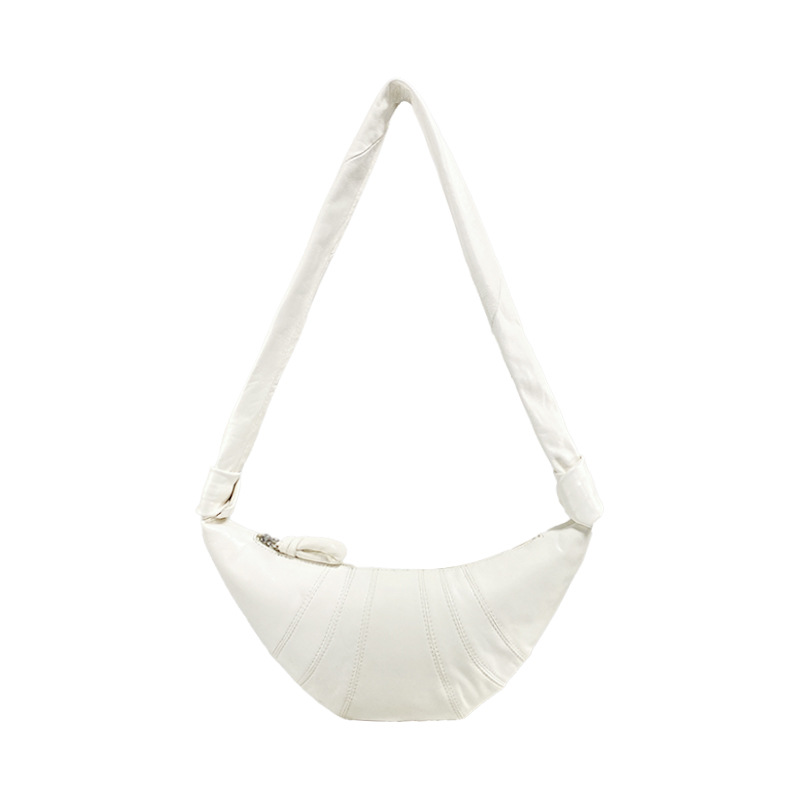 Premium Genuine Leather Croissant Bag Women's Shoulder Bag Elegant Commuter Dumpling Bag - Thumbnail 10