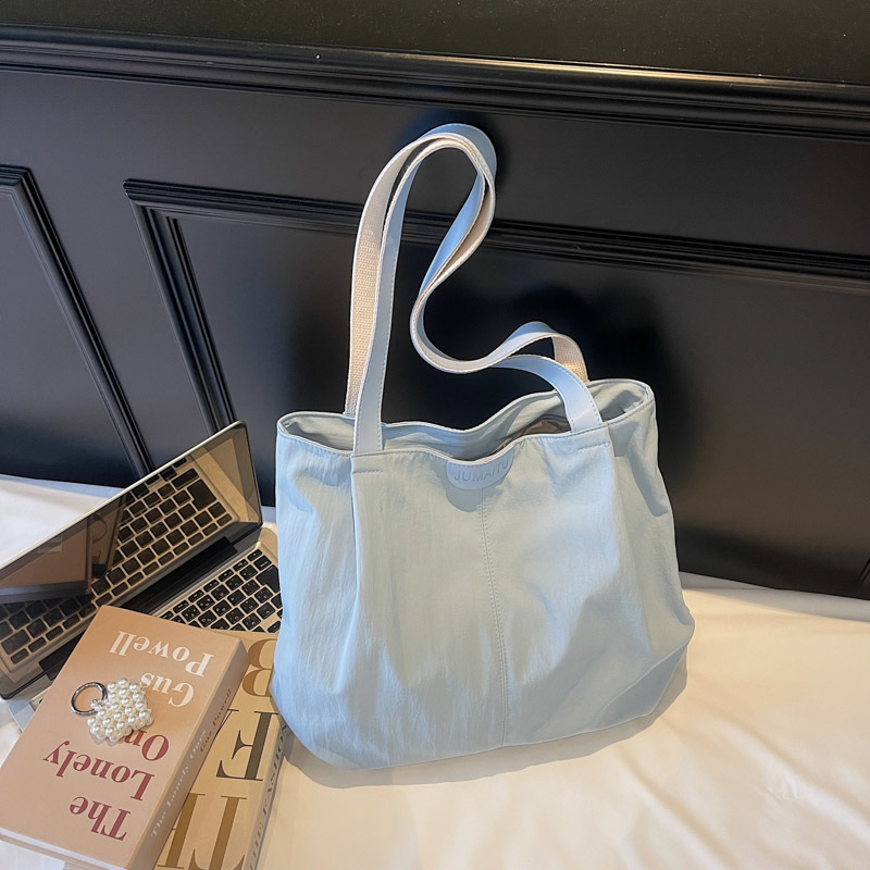 Summer Lightweight Nylon Tote Bag - Large Capacity Casual Canvas Shoulder Bag for Students & Commuting - Thumbnail 8