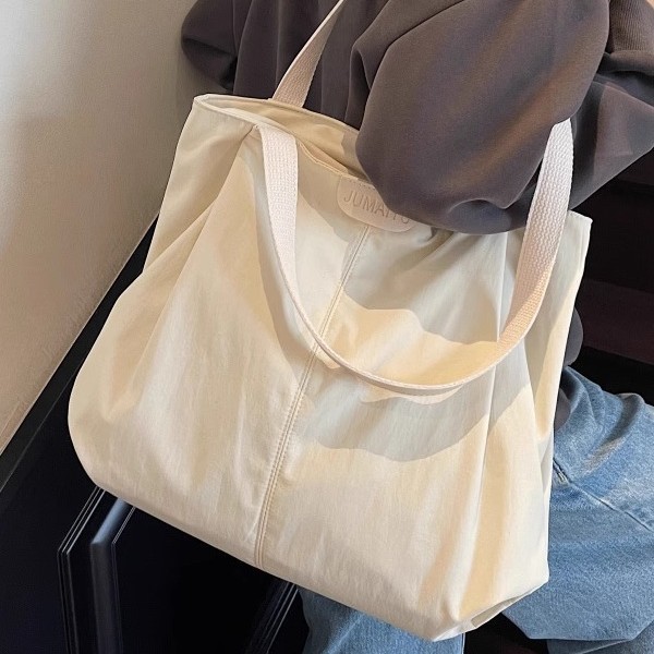 Summer Lightweight Nylon Tote Bag - Large Capacity Casual Canvas Shoulder Bag for Students & Commuting - Thumbnail 5