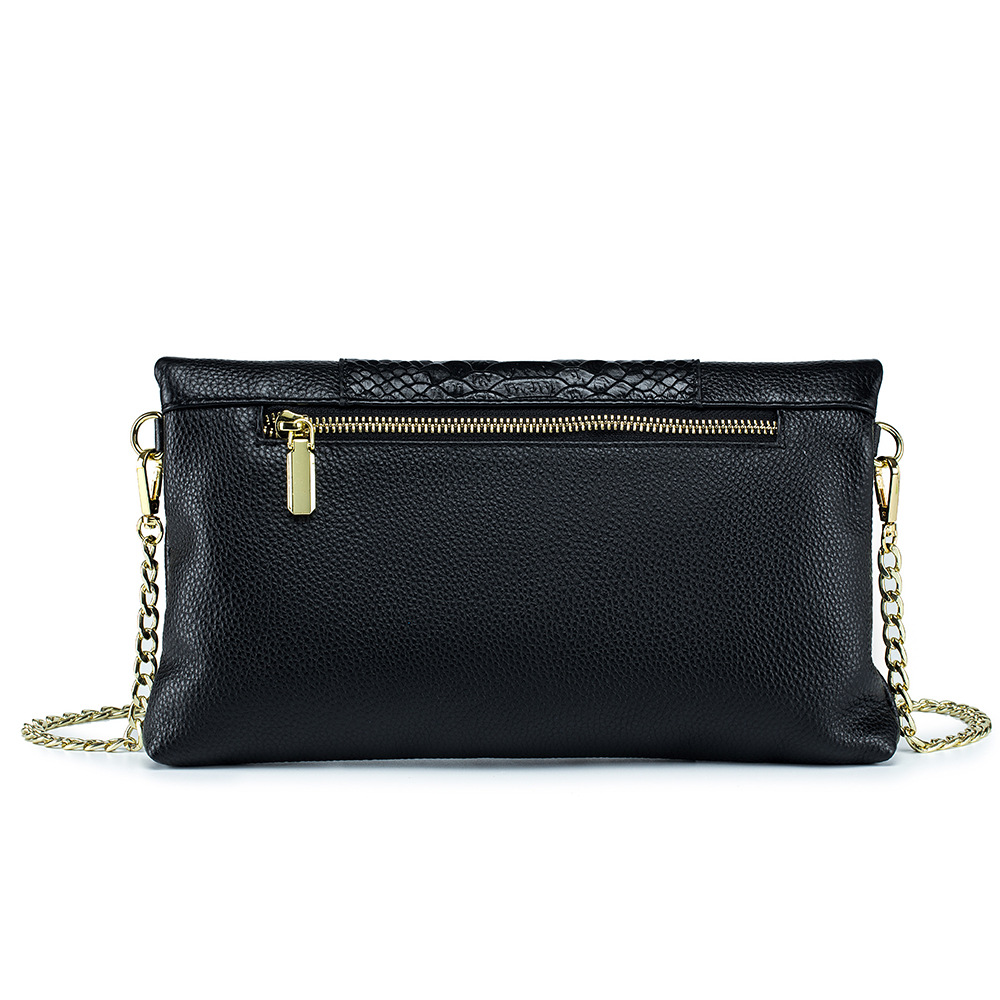 New Luxury Foldable Envelope Clutch - Premium Cowhide Crocodile Texture Evening Bag - Thumbnail 2