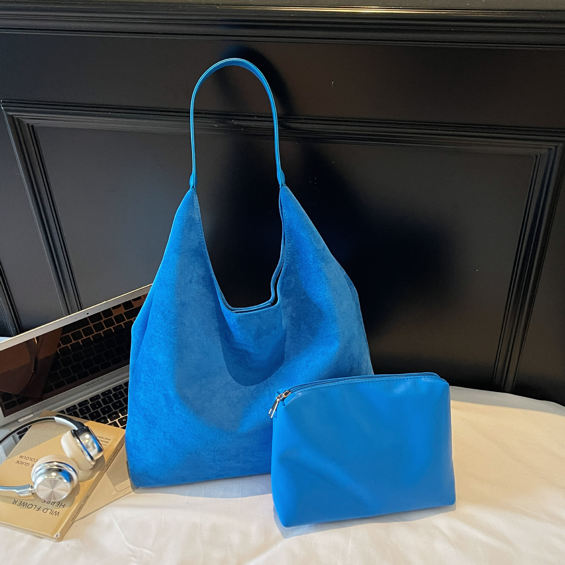 Vintage Matte Suede Women's Shoulder Bag Large Capacity Autumn/Winter Versatile Commuter Hobo Bag - Thumbnail 9