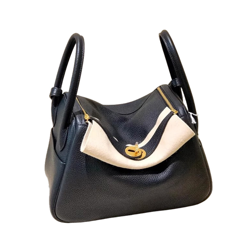 New Cross-Border Top Layer Cowhide Lindy Bag - Large Capacity Fashionable Doctor Bag, Versatile Shoulder Bag - Thumbnail 8