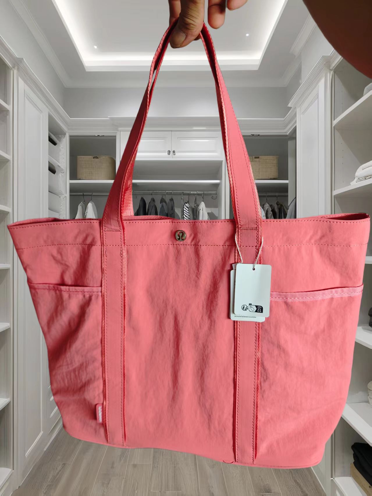 Lululemon Style Daily Multi-Pocket Waterproof Canvas Tote Bag - 20L Large Capacity Yoga Bag - Thumbnail 12