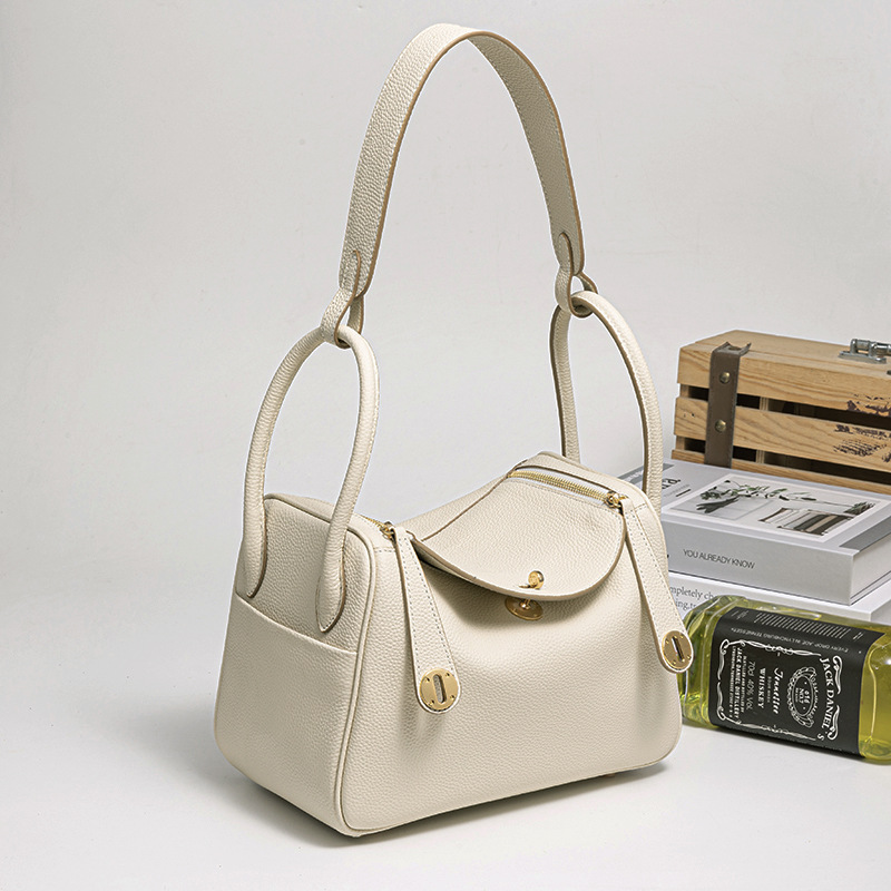 New Cross-Border Top Layer Cowhide Lindy Bag - Large Capacity Fashionable Doctor Bag, Versatile Shoulder Bag - Thumbnail 12