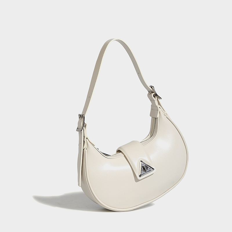 Genuine Leather Crescent Bag - 2026 New Summer Baguette Shoulder Bag, Versatile Niche Design - Thumbnail 4