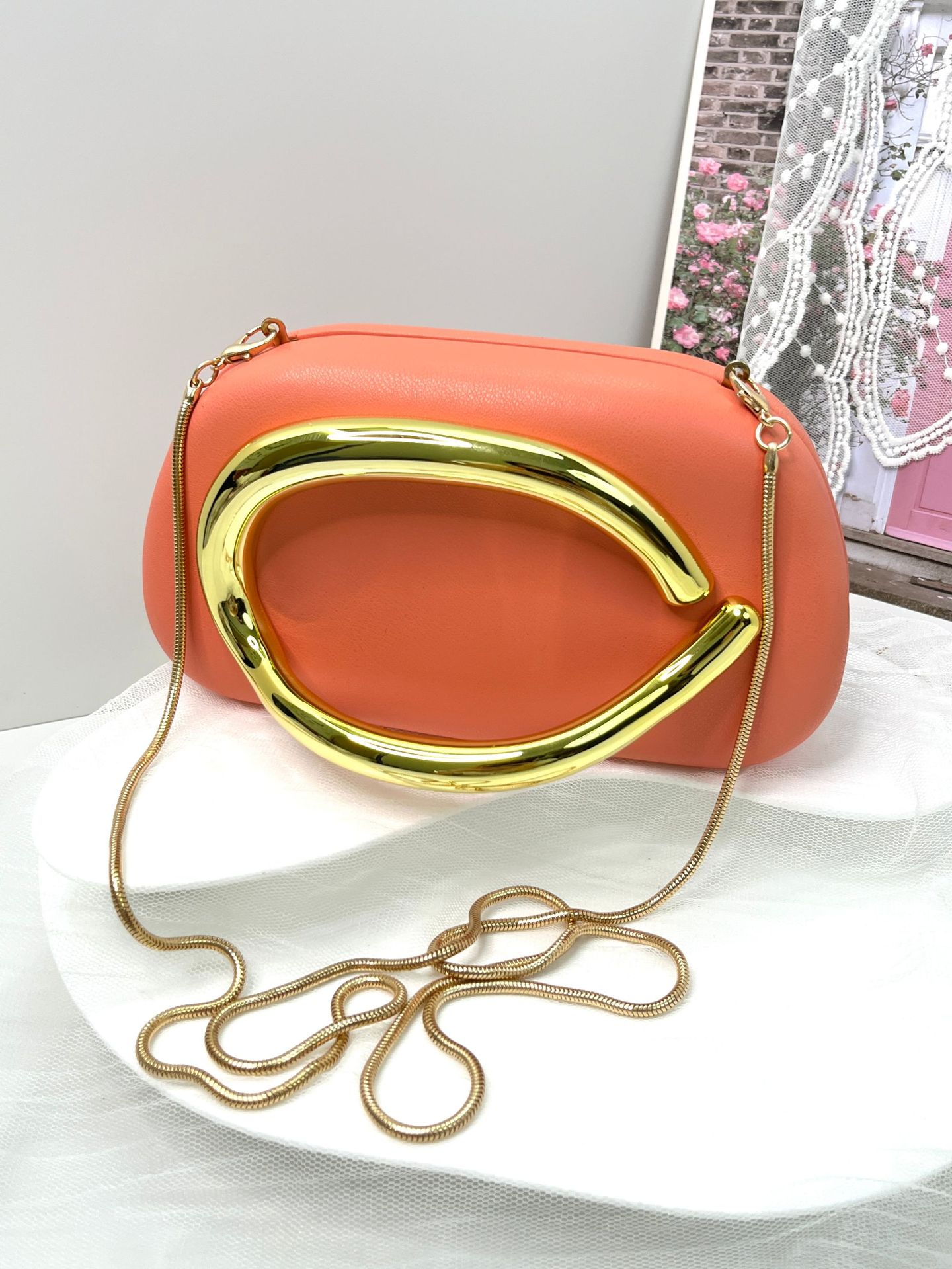 New Evening Bag with Acrylic Handle - Women's Crossbody & Shoulder Handbag - Thumbnail 33