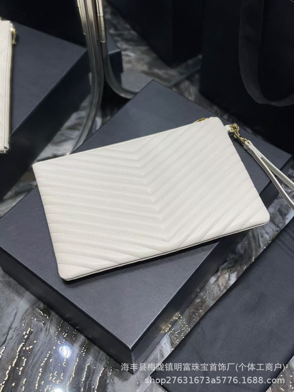 New Women's Genuine Leather Clutch Calfskin Multi-card Slot Evening Bag Fashion Phone Envelope Bag - Thumbnail 9