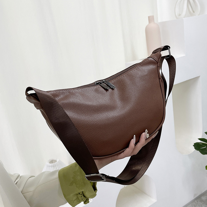 Faux Leather Baguette Bag