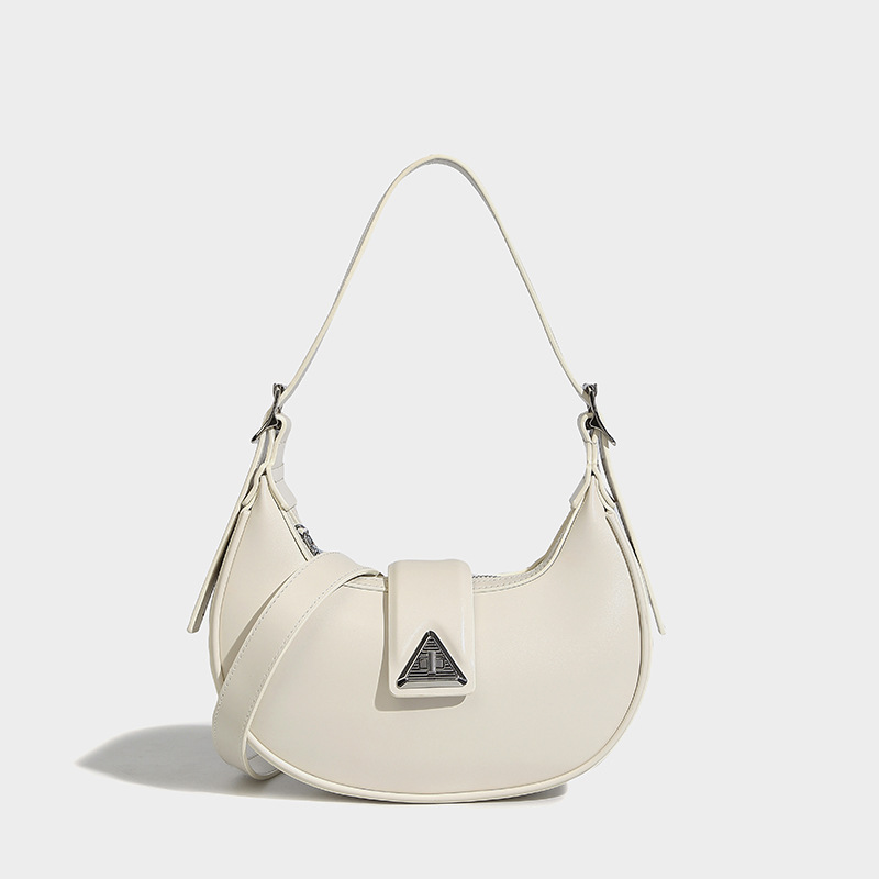 Genuine Leather Crescent Bag - 2026 New Summer Baguette Shoulder Bag, Versatile Niche Design - Thumbnail 2