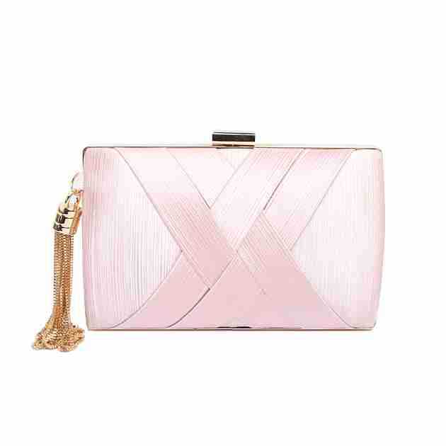 Elegant Silk Satin Fringed Evening Clutch with Chain Strap - Perfect for Banquets & Qipao - Thumbnail 10