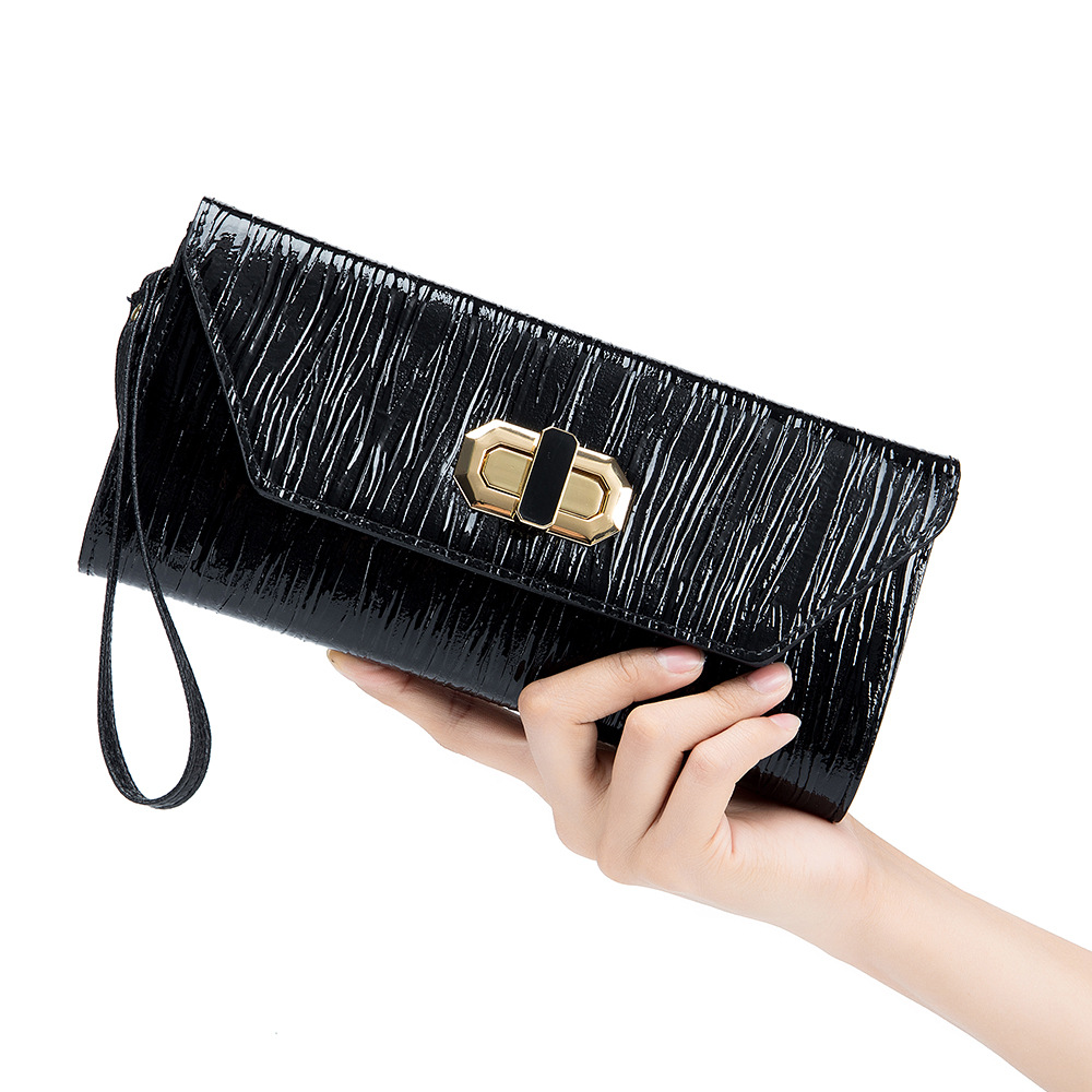 Elegant Cowhide Evening Clutch Bag - Versatile Crossbody Handbag for Women - Thumbnail 2