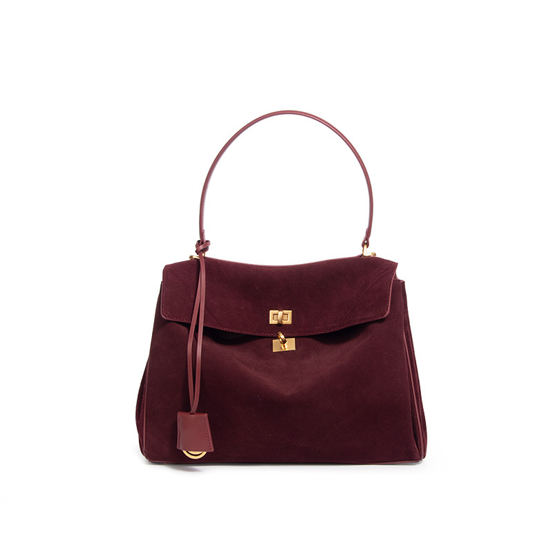 2026 New Matte Genuine Leather Crossbody Bag - Large Capacity Vintage Underarm Tote for Commuting - Thumbnail 6