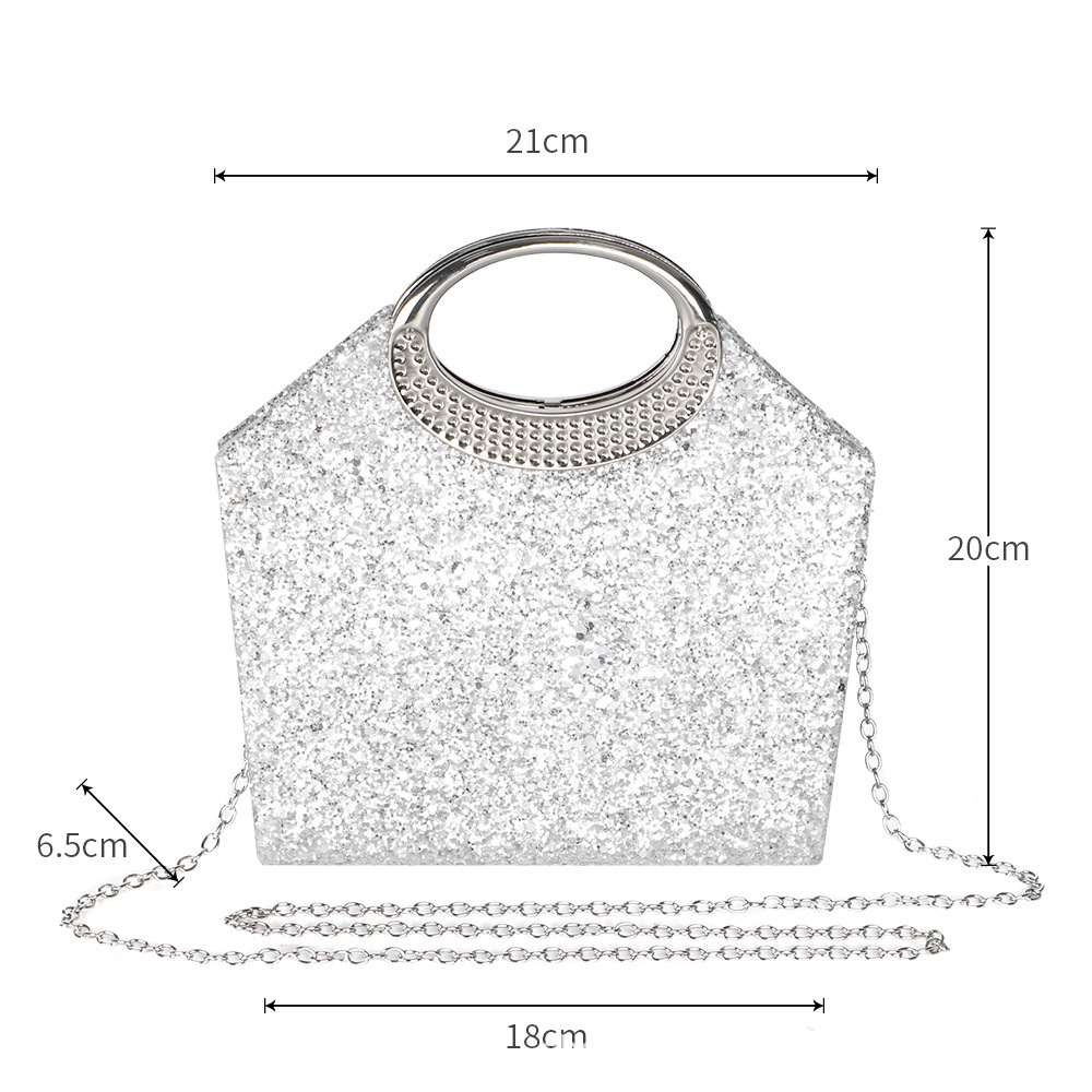 Amazon New Sparkling Diamond Handbag High-end Elegant Evening Bag Shiny Crossbody Clutch - Thumbnail 7