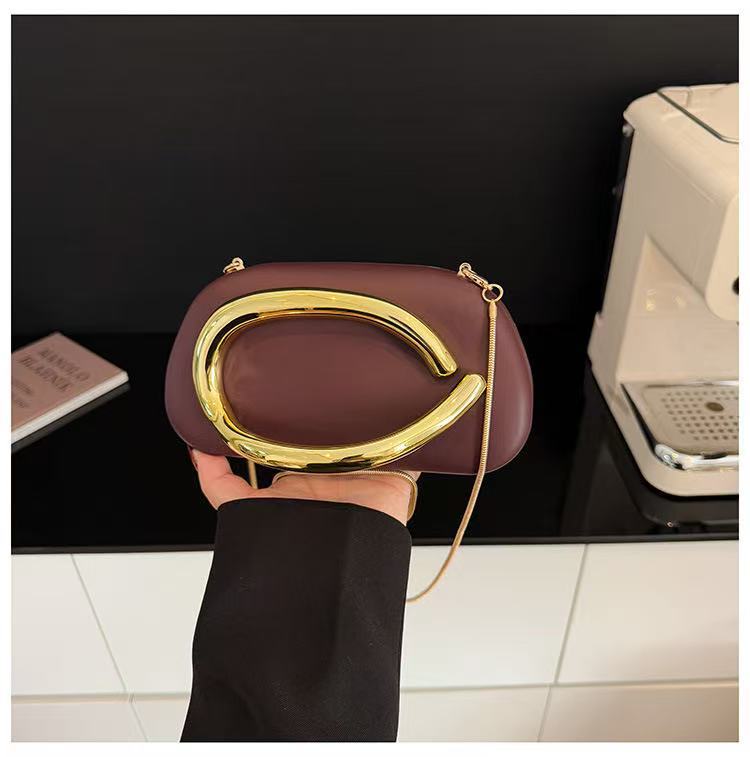 New Evening Bag with Acrylic Handle - Women's Crossbody & Shoulder Handbag - Thumbnail 34