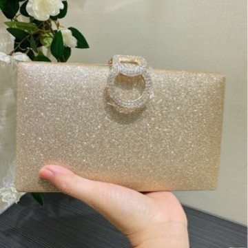 Luxury Rhinestone Evening Clutch - Sparkling Wedding & Formal Dress Bag with Chain - Thumbnail 2