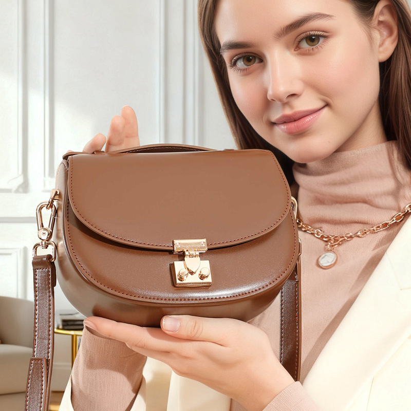 Genuine Leather Saddle Bag for Daily Use