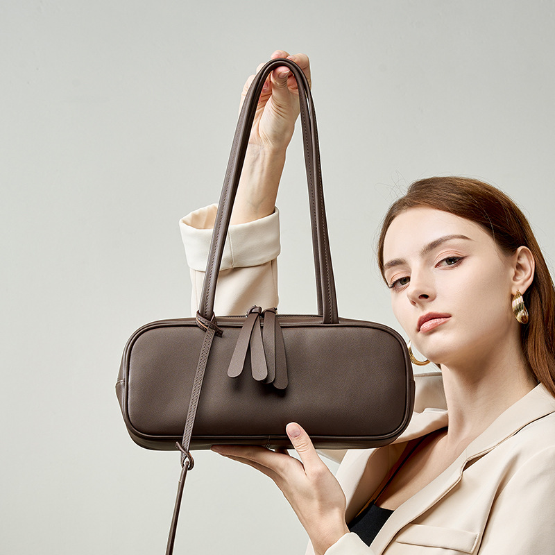 Genuine Leather Baguette Bag for Work