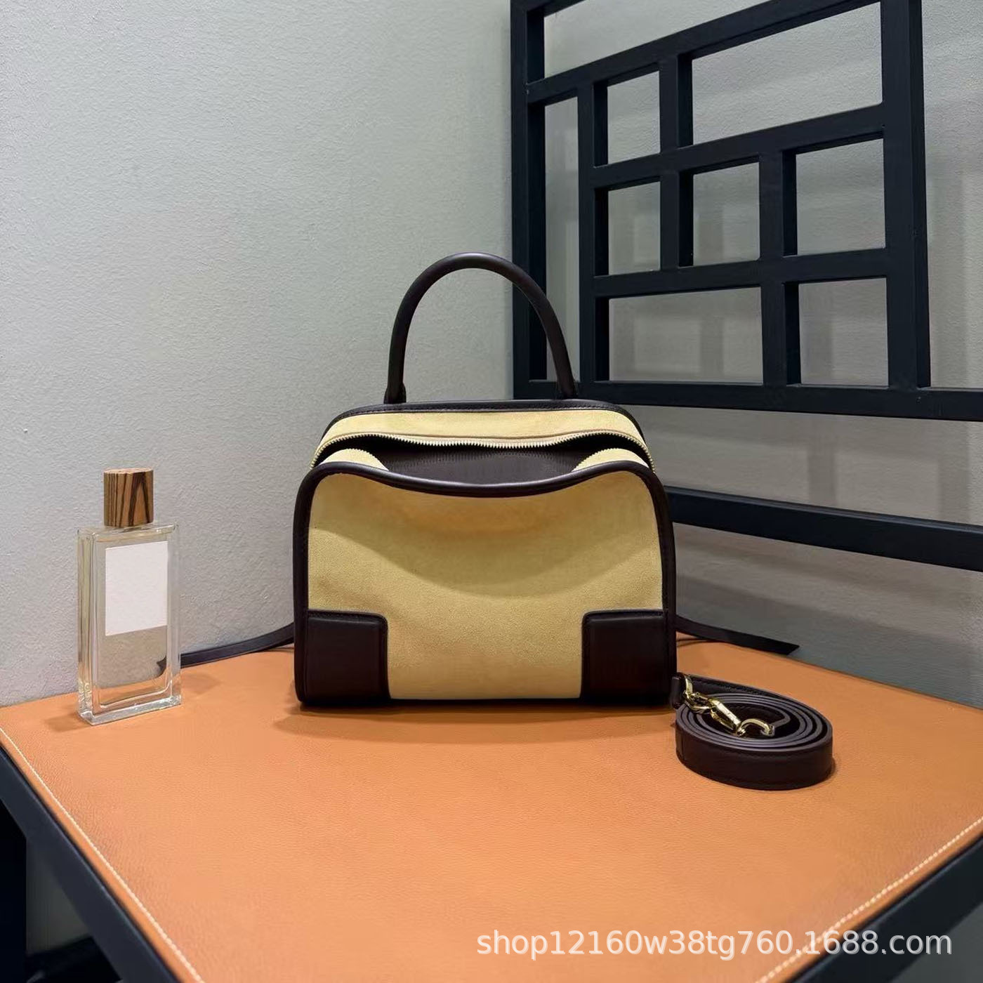 2026 New Arrival Color-Block Suede Doctor Bag - Designer Niche Handbag for Commuting & Casual Use - Thumbnail 3