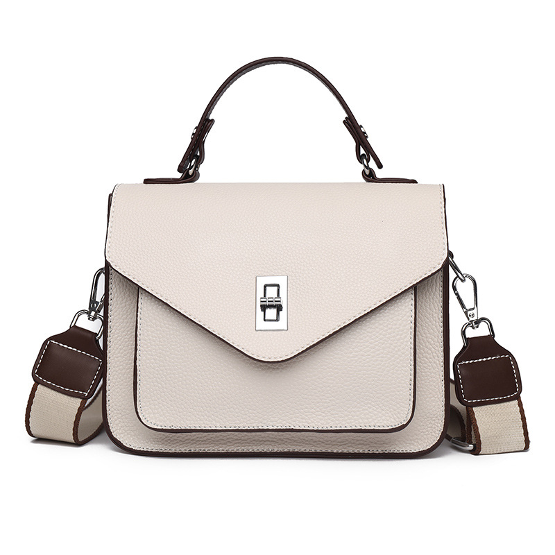 2025 Summer New Top Grain Leather Handbag - French Style Women's Crossbody Mini Square Bag - Thumbnail 6