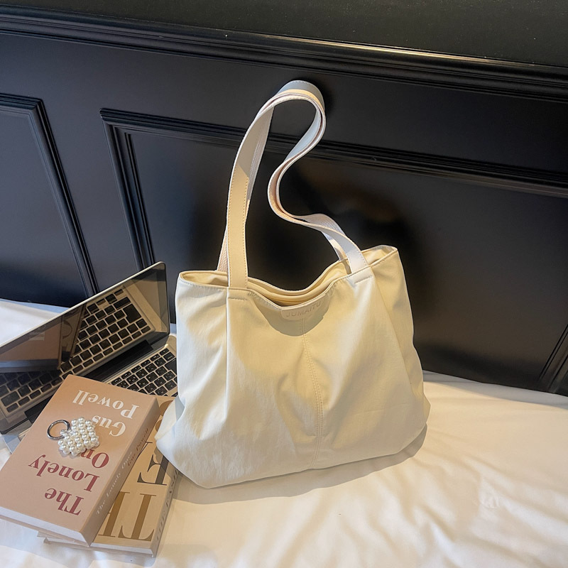 Summer Lightweight Nylon Tote Bag - Large Capacity Casual Canvas Shoulder Bag for Students & Commuting - Thumbnail 7