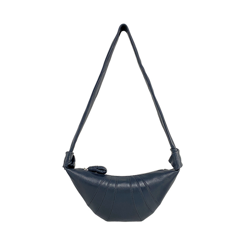 Premium Genuine Leather Croissant Bag Women's Shoulder Bag Elegant Commuter Dumpling Bag - Thumbnail 6