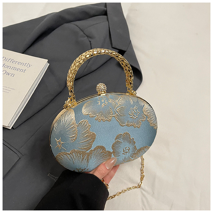 New Chinese Style Elegant Luxury Texture Women's Bag Qipao Evening Party Chain Shoulder Bag - Thumbnail 7