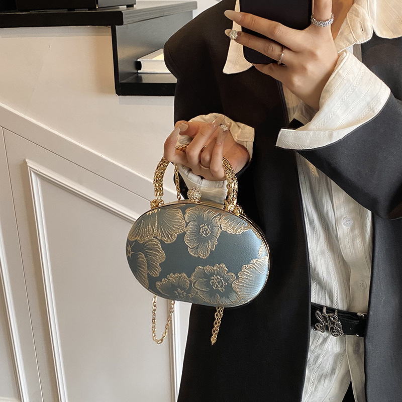 New Chinese Style Elegant Luxury Texture Women's Bag Qipao Evening Party Chain Shoulder Bag - Thumbnail 2