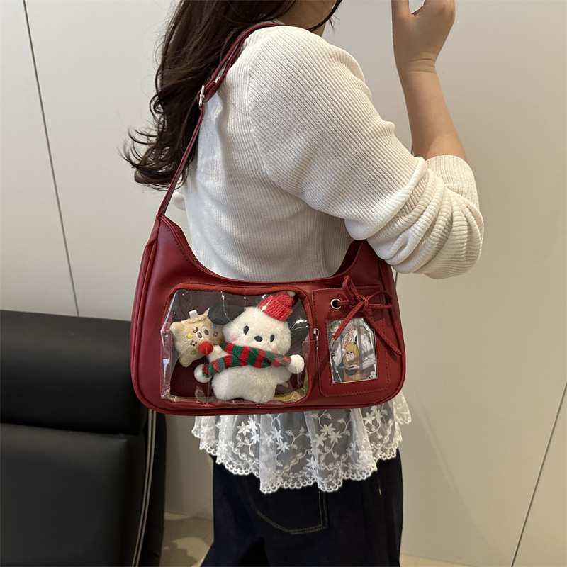 2025 New Transparent Trendy Ita Bag Small Capacity Shoulder Crossbody Bag Ins Style Streetwear - Thumbnail 4