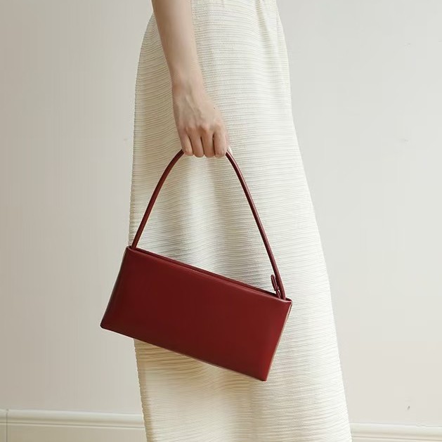 Genuine Leather Baguette Bag for Work