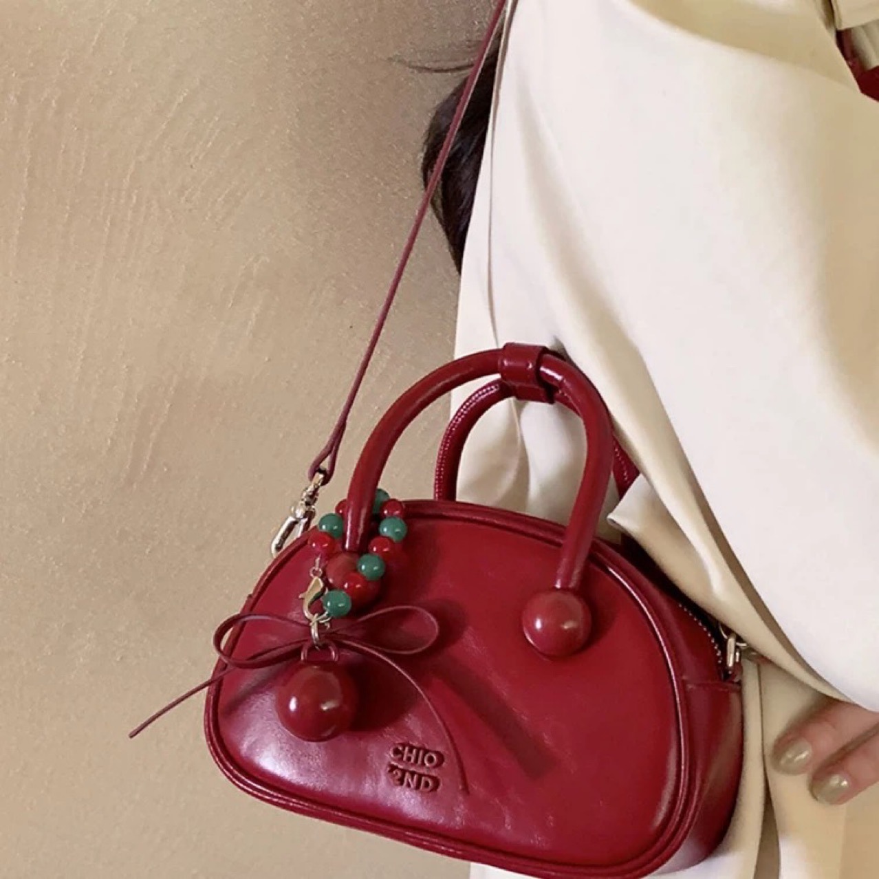 Nanfeng Chio2nd Sweet Date Genuine Leather Pillow Bag - Exquisite Small Handbag, Shoulder & Crossbody Bag for Weddings - Thumbnail 3