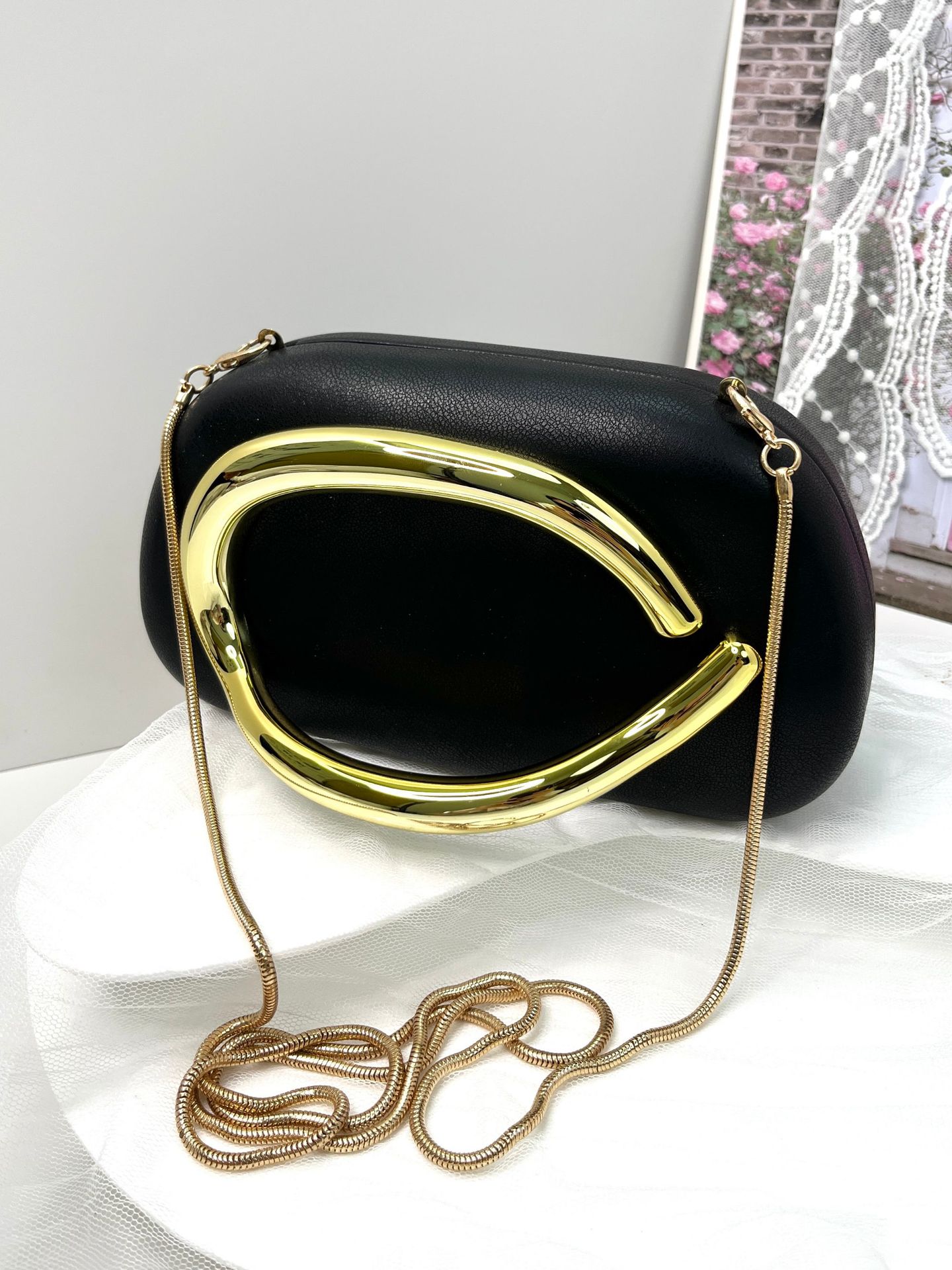 New Evening Bag with Acrylic Handle - Women's Crossbody & Shoulder Handbag - Thumbnail 39