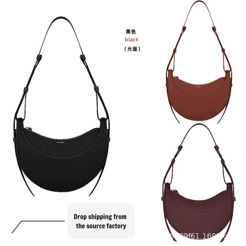 Genuine Leather Crescent Bag for Daily Use