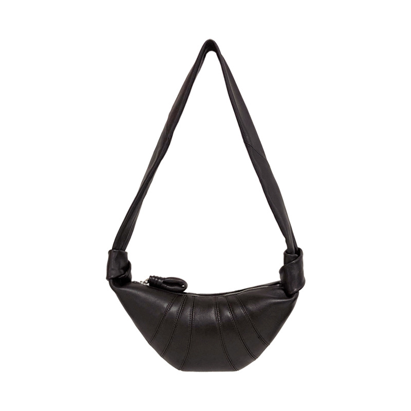 Premium Genuine Leather Croissant Bag Women's Shoulder Bag Elegant Commuter Dumpling Bag - Thumbnail 9