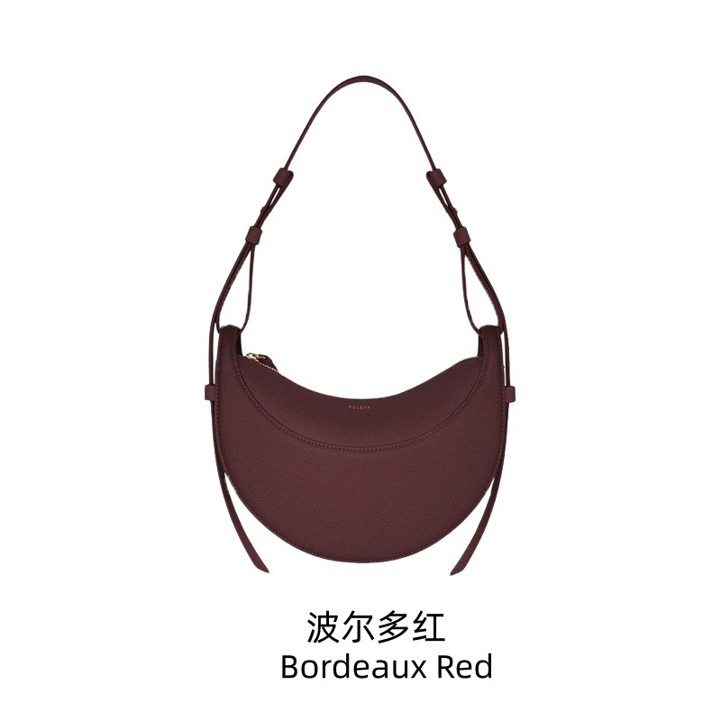 Polene Style Crescent Moon Bag - Genuine Leather Underarm Shoulder Bag for Women - Thumbnail 11