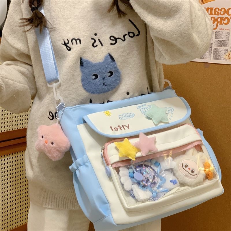 Canvas Tote Bag for Women - Fresh Versatile Large Capacity Shoulder Bag for Students - Thumbnail 3