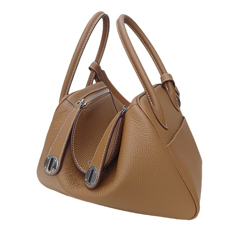 Large Top Grain Leather Lindy Bag - Fashionable Pillow Bag, Commuter Shoulder & Handbag for Women - Thumbnail 5