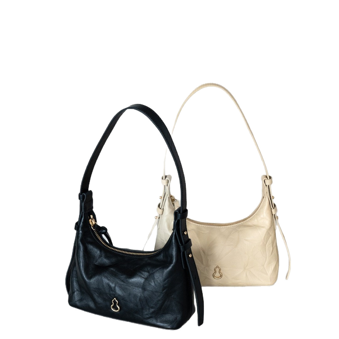 BAMPO Jin Yuan HOBO Bag, First Layer Cowhide Underarm Bag, New Texture Shoulder & Crossbody Bag - Thumbnail 5