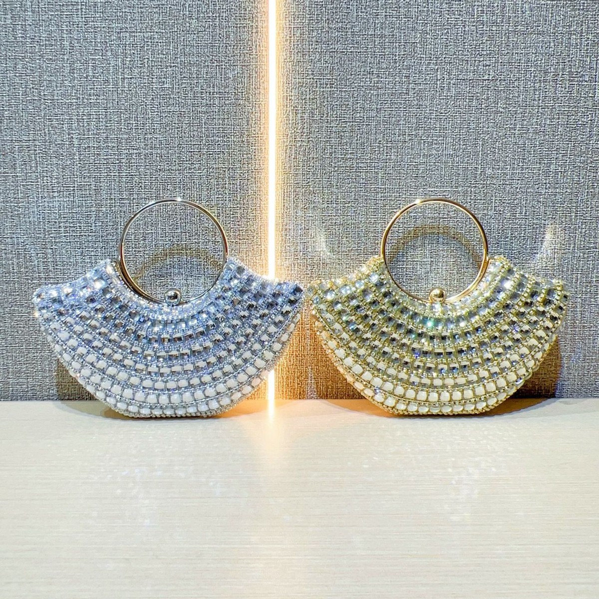 New Cross-border Luxury Evening Bag, Diamond Inlaid Chanel Style Party Clutch, Shoulder Bag - Thumbnail 4