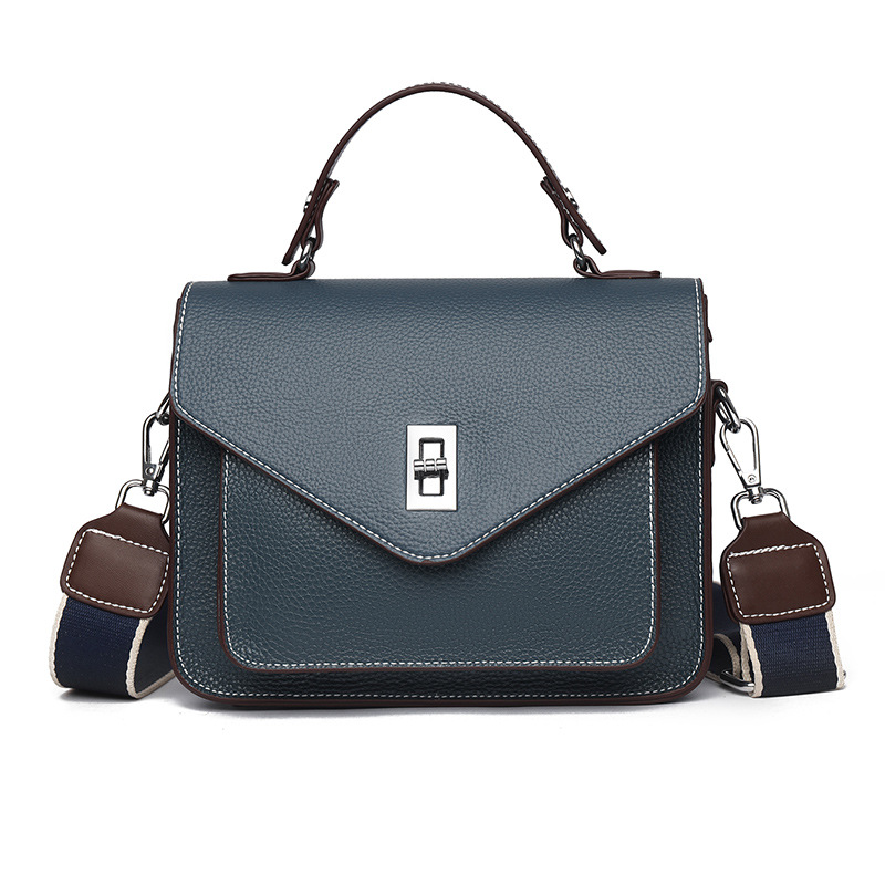 2025 Summer New Top Grain Leather Handbag - French Style Women's Crossbody Mini Square Bag - Thumbnail 8