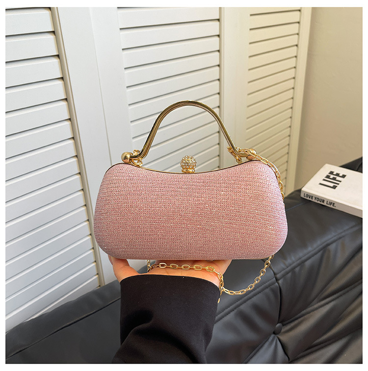 2025 Trendy Women's Evening Bag Simple Lock Small Shoulder Bag Chain Crossbody Bag - Thumbnail 9