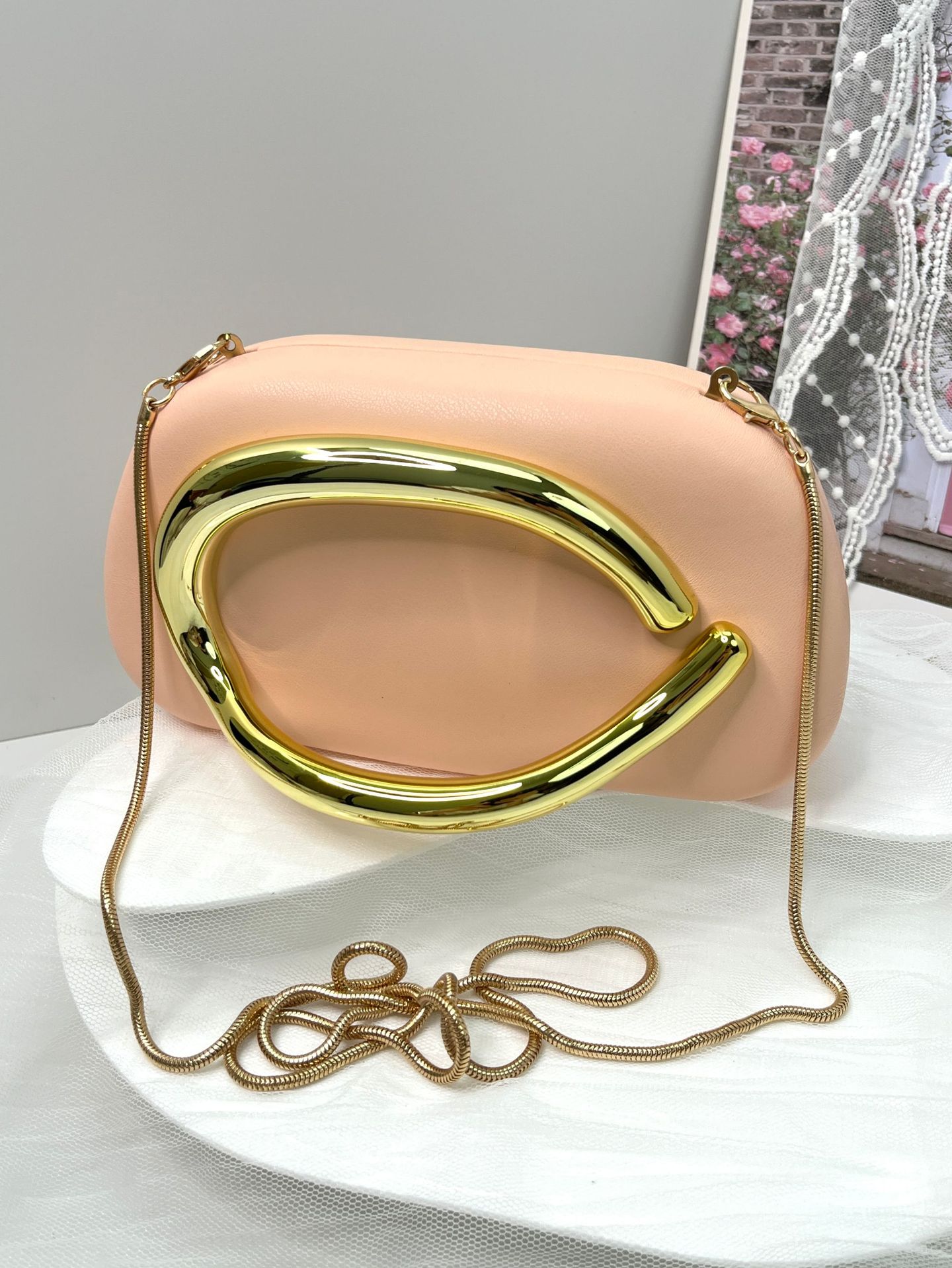 New Evening Bag with Acrylic Handle - Women's Crossbody & Shoulder Handbag - Thumbnail 27